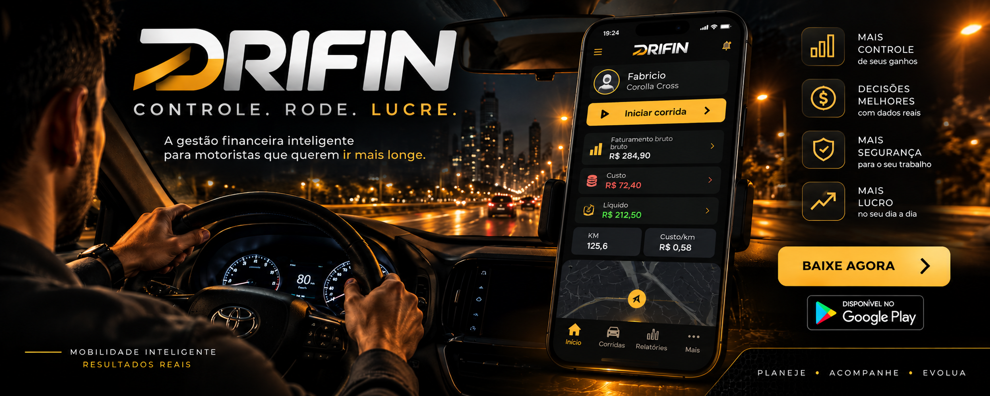Drifin — Controle. Rode. Lucre.