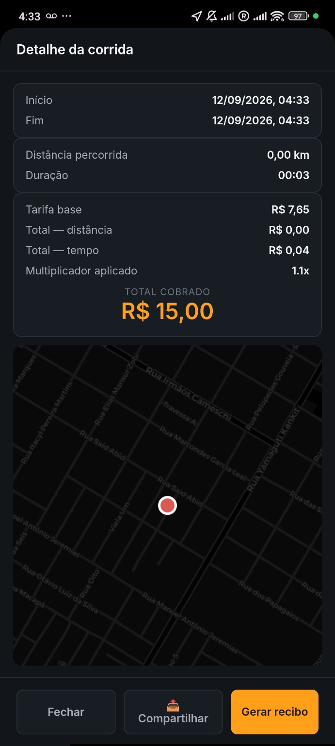 Detalhe e recibo em PDF — app Drifin
